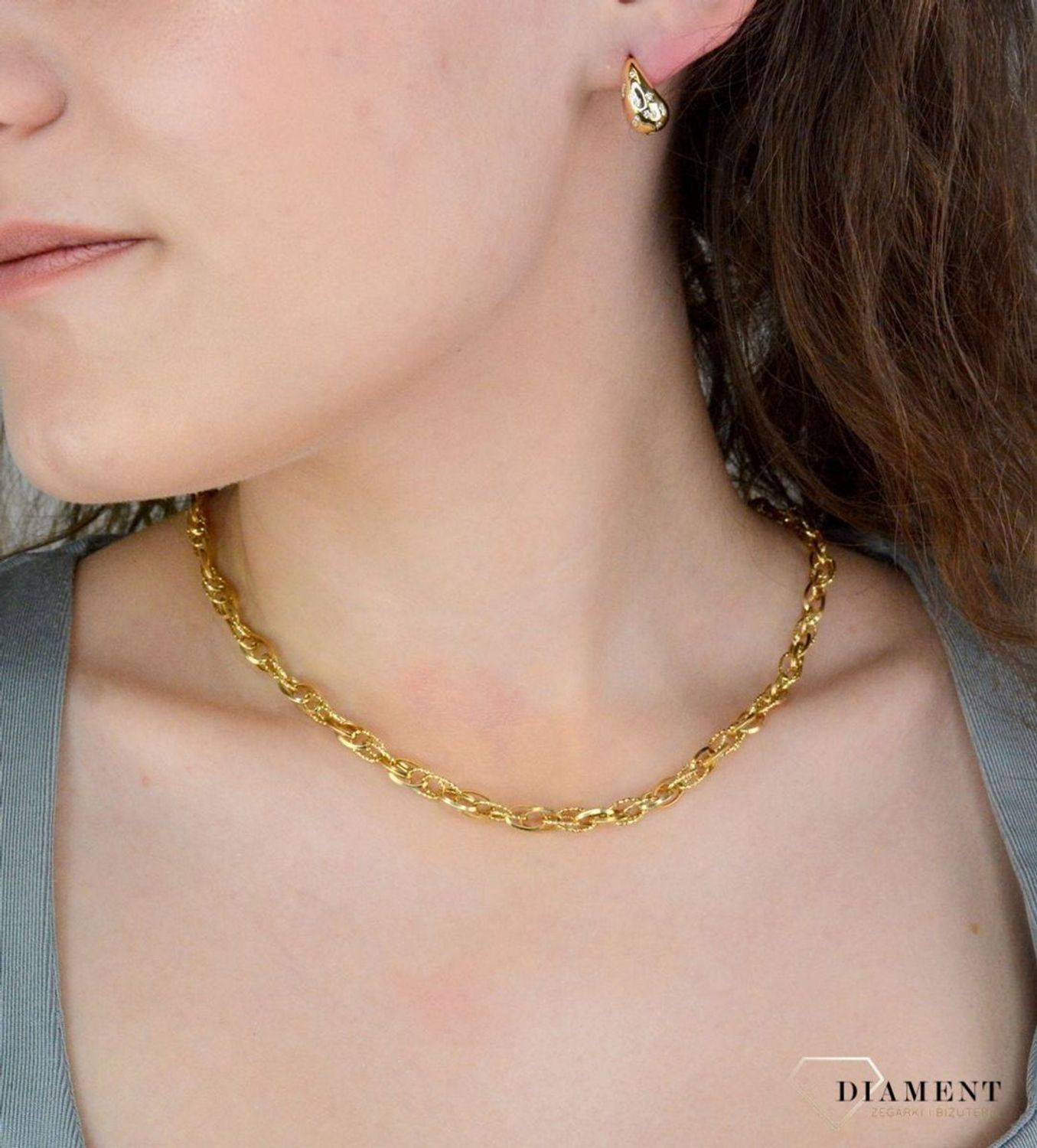 Naszyjnik złoty kolia damska podwójne oczka złoto próba 585, DIA-NSZ-KO 1416. Złoty naszyjnik (1).jpg